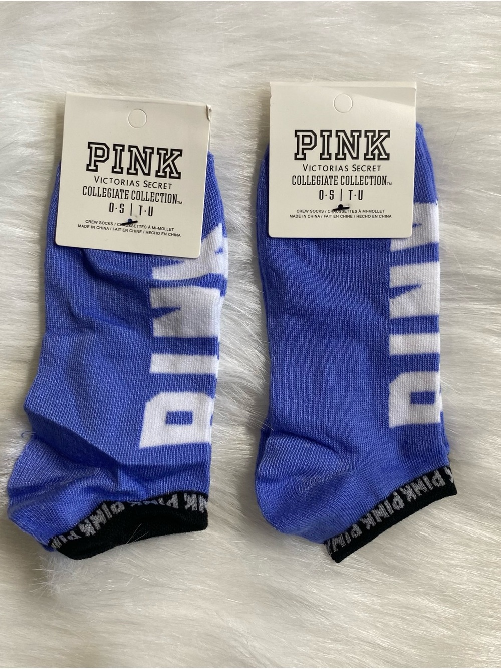 PINK Victoria's Secret purple Socks with White Logo - 2 Pack
